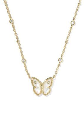 "Cailey Butterfly Gold Short Pendant Necklace